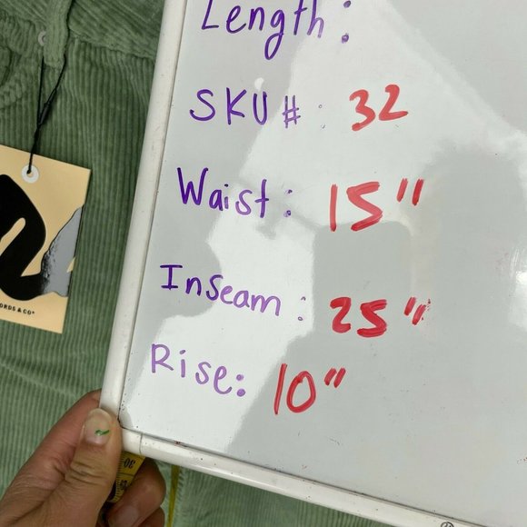 Anthropologie womens Elin the cords straight fit Green Cropped Leg pants - Picture 11 of 11